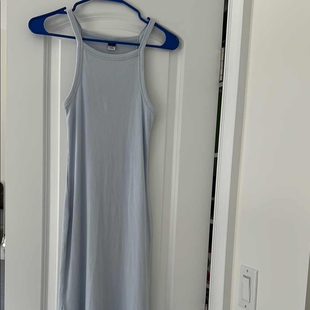 Old Navy Blue Halter Sheath Midi Dress
